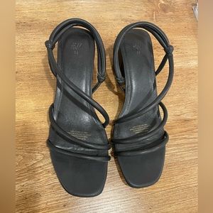 Black block heels sandal